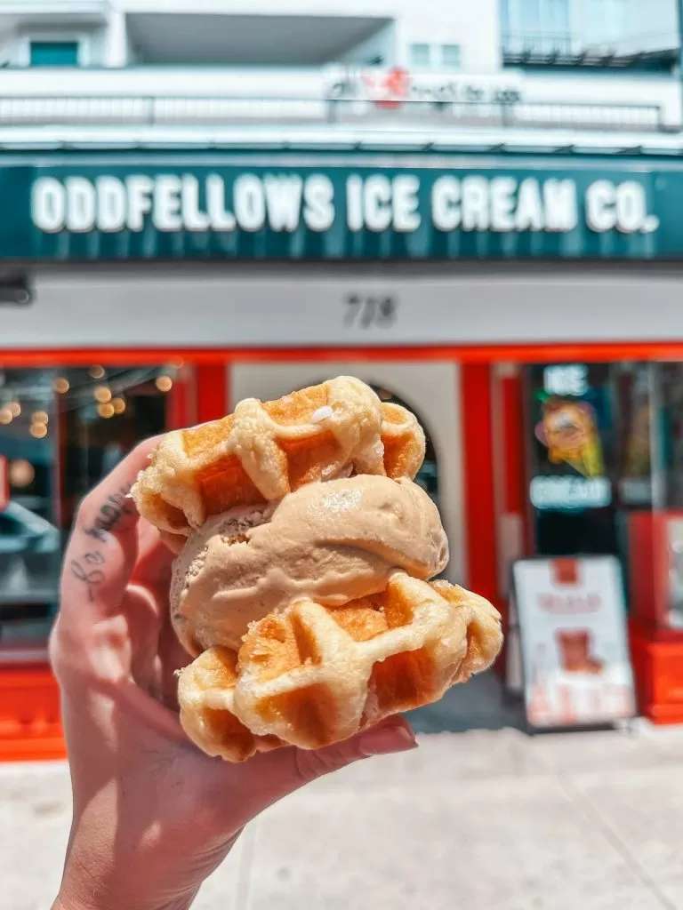 Ice cream sandwich from Oddfellows Ice Cream in Hyde Park Tampa