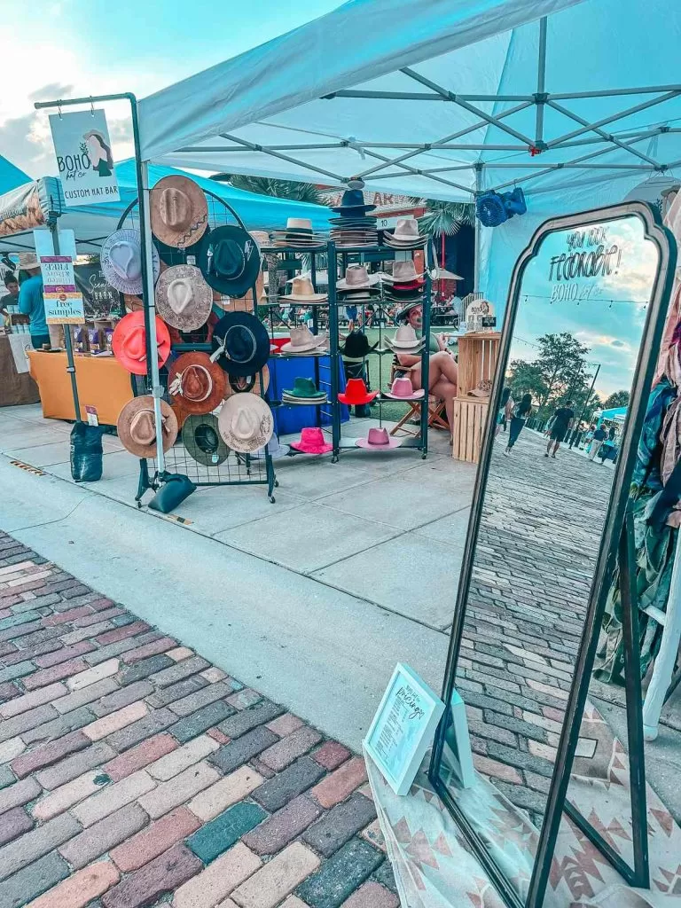 Hat stand at the Night Market at Armature Works